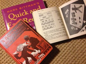 The best part of "A.P. Giannini: Boy of San Francisco" are the comments that some young student added to the text of the book -- cynical, funny, 'laugh out loud' counterpoints to the poignant story of this Italian's rise to success. Haven't made anything yet from the cookbook, but I've enjoyed thumbing through the recipes; and as soon as I get my rule, try-square, chisel, saw, plane, hammer, coping saw, sawing board, file, brace, pincers, spokeshaves, bradawl, screwdriver, glasspaper and block, brace bits, compasses, nail punch, drills, and oilstone unpacked ... I will begin gathering the materials needed to make these simple wooden toys.