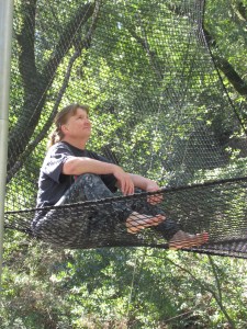 Sharon has you covered!Sharon was there for me every time I fell ... she ran out to help me release my safety straps and led me back to safety (no small feat on this 'safety net'!) - notice her bare feet. Impressive!!!