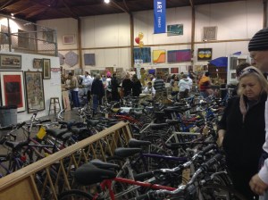 Bicycles in the sports department.
