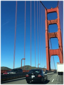 Iconic red against brilliant blue.